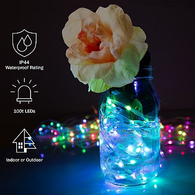 Pure Garden 40-ft. LED Color-Changing Rope Light – Remote, Waterproof
