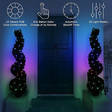 Pure Garden 40-ft. LED Color-Changing Rope Light – Remote, Waterproof