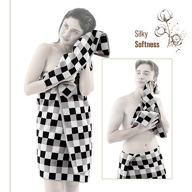 American Soft Linen 6-pc. Combed Turkish Cotton Checkered Bath Towel Set