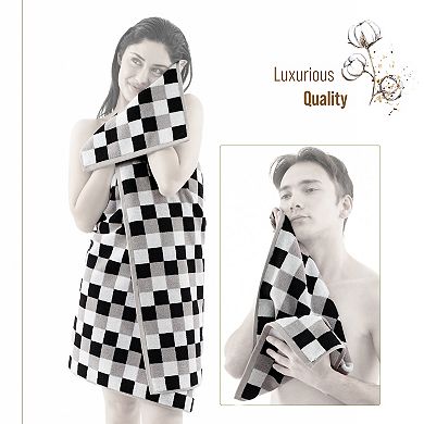 American Soft Linen 6-pc. Combed Turkish Cotton Checkered Bath Towel Set