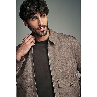 Men's NEXT Brown Taupe Textured Blouson Jacket