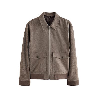 Men's NEXT Brown Taupe Textured Blouson Jacket
