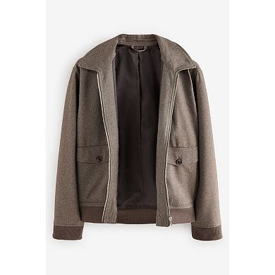 Men's NEXT Brown Taupe Textured Blouson Jacket