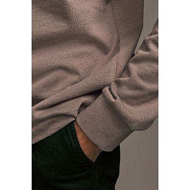 Men's NEXT Stone Relaxed Fit Long Sleeve Heavyweight Back Print Graphic 100% Cotton T-Shirt