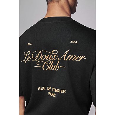 Men's NEXT Black Parisian Relaxed Fit Graphic Heavyweight T-Shirt