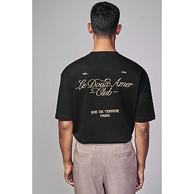 Men's NEXT Black Parisian Relaxed Fit Graphic Heavyweight T-Shirt