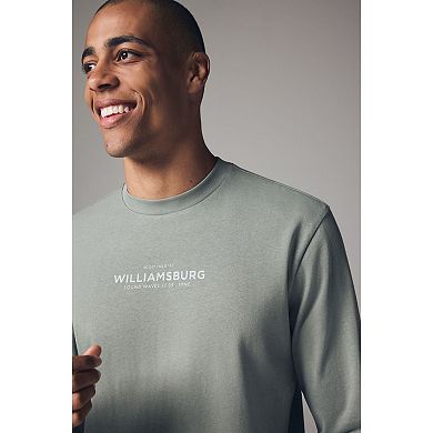 Men's NEXT Relaxed Fit Long Sleeve Heavyweight Back Print Graphic 100% Cotton T-Shirt