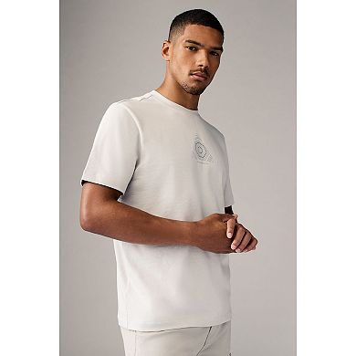 Men's NEXT Navy Blue/Burgundy Red/Grey Relaxed Fit Graphic Print Heavyweight 100% Cotton T-Shirt