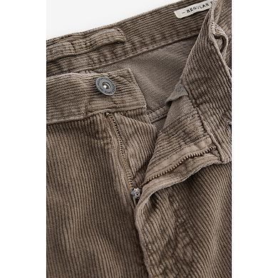 Men's NEXT Mushroom Brown Regular Fit Corduroy 5-Pocket Trousers