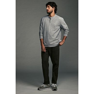 Men's NEXT Textured Long Sleeve Grandad 100% Cotton T-Shirt