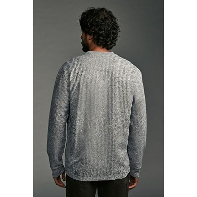 Men's NEXT Textured Long Sleeve Grandad 100% Cotton T-Shirt