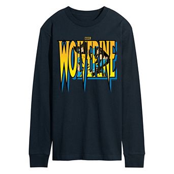 Men's Marvel Wolverine Logo Long Sleeve Graphic Tee