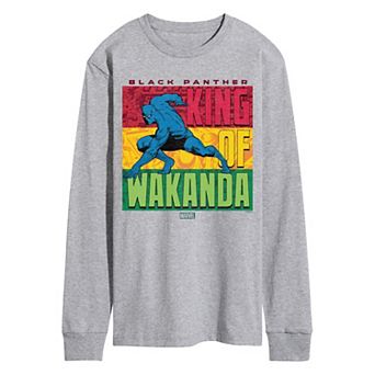 Men's Marvel Black Panther King Of Wakanda Long Sleeve Graphic Tee