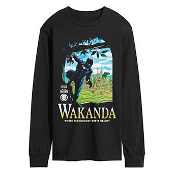 Men's Marvel Black Panther Wakanda Destination Long Sleeve Graphic Tee