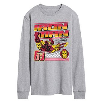 Men's Marvel Iron Man Est. 63 Racing Long Sleeve Graphic Tee