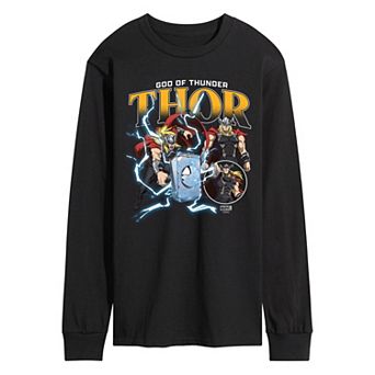 Men's Marvel Thor God Of Thunder Long Sleeve Graphic Tee
