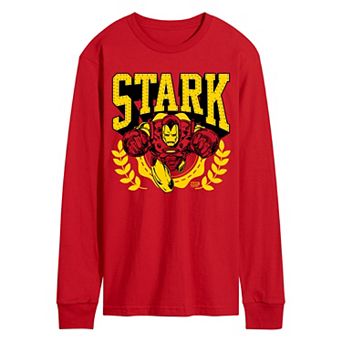 Men's Marvel Iron Man Stark Collegiate Long Sleeve Graphic Tee