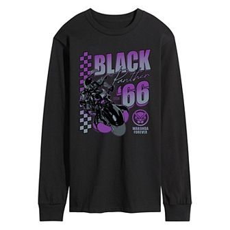 Men's Marvel Black Panther Racing Wakanda Forever Long Sleeve Graphic Tee