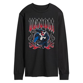 Men's Marvel Venom Metal Band Long Sleeve Graphic Tee