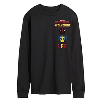 Men's Marvel Deadpool & Wolverine Left Chest Long Sleeve Graphic Tee