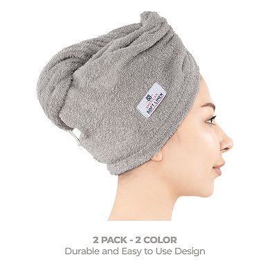 American Soft Linen 2-Piece Soft Cotton Hair Drying Towels Set