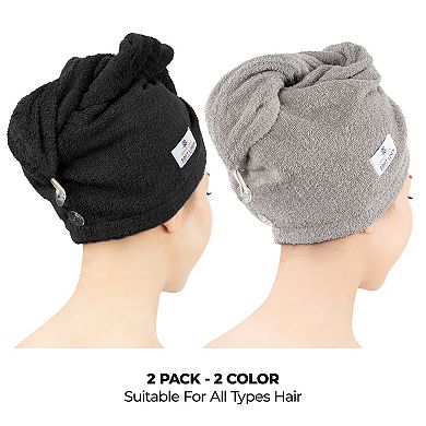 American Soft Linen 2-Piece Soft Cotton Hair Drying Towels Set