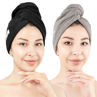 American Soft Linen 2 pc Soft Cotton Hair Drying Towels Set