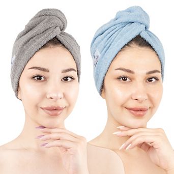 American Soft Linen 2 pc Soft Cotton Hair Drying Towels Set