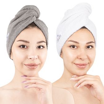 American Soft Linen 2 pc Soft Cotton Hair Drying Towels Set