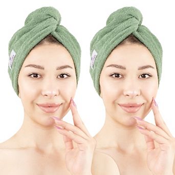 American Soft Linen 2 pc Soft Cotton Hair Drying Towels Set