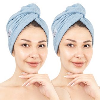 American Soft Linen 2 pc Soft Cotton Hair Drying Towels Set