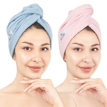 American Soft Linen 2 pc Soft Cotton Hair Drying Towels Set