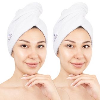 American Soft Linen 2 pc Soft Cotton Hair Drying Towels Set