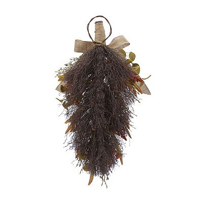 Everyday Decor Artificial Mixed Wild Daisy Teardrop Wall Hanging