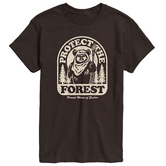 Men's Star Wars Ewok Protect The Forest Graphic Tee
