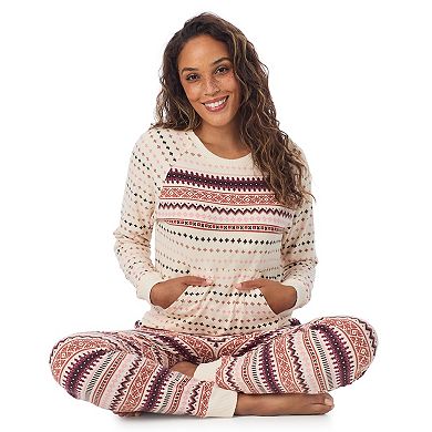 Petite Cuddl Duds® Sweater Knit Pajama Top & Pajama Jogger Set