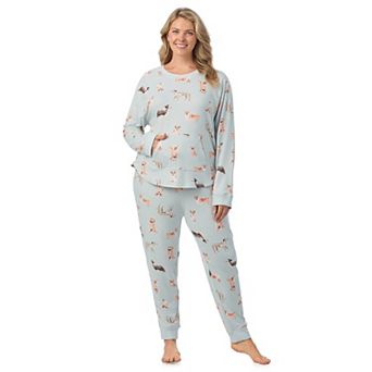 Plus Size Cuddl Duds® Sweater Knit Pajama Top & Pajama Jogger Set