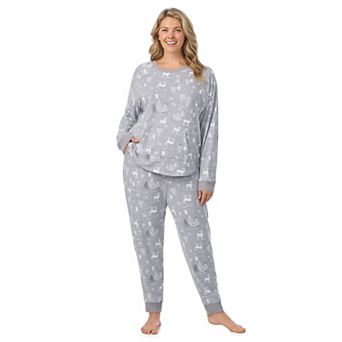 Plus Size Cuddl Duds® Sweater Knit Pajama Top & Pajama Jogger Set