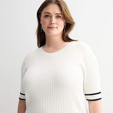 Plus Size Nine West Elbow Sleeve Tee