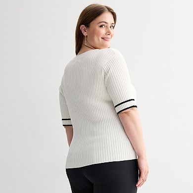 Plus Size Nine West Elbow Sleeve Tee