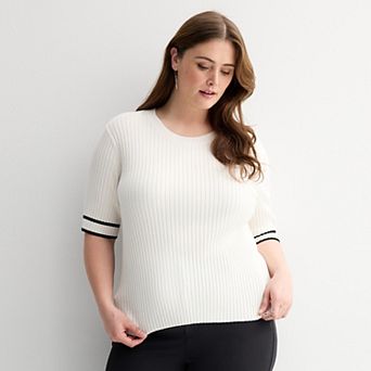 Plus Size Nine West Elbow Sleeve Tee