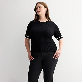 Plus Size Nine West Elbow Sleeve Tee