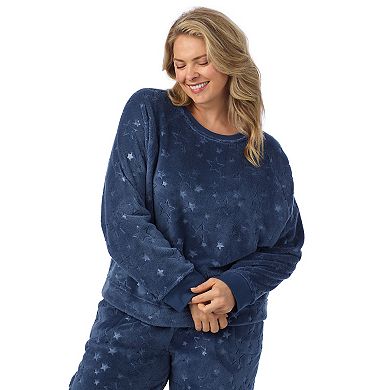Plus Size Cuddl Duds® Plush Long Sleeve Pajama Top & Pajama Bottoms Set
