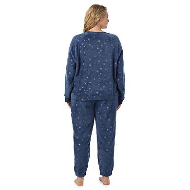 Plus Size Cuddl Duds® Plush Long Sleeve Pajama Top & Pajama Bottoms Set