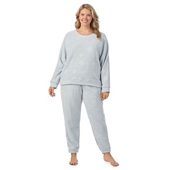 Plus Size Cuddl Duds® Plush Long Sleeve Pajama Top & Pajama Bottoms Set