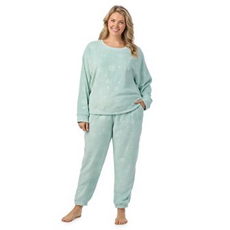 Plus Size Cuddl Duds® Plush Long Sleeve Pajama Top & Pajama Bottoms Set