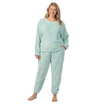 Plus Size Cuddl Duds® Plush Long Sleeve Pajama Top & Pajama Bottoms Set