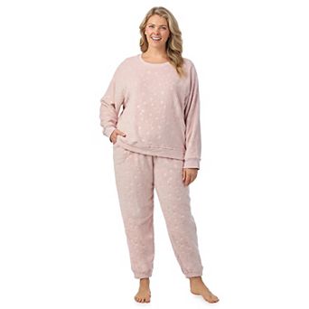 Plus Size Cuddl Duds® Plush Long Sleeve Pajama Top & Pajama Bottoms Set