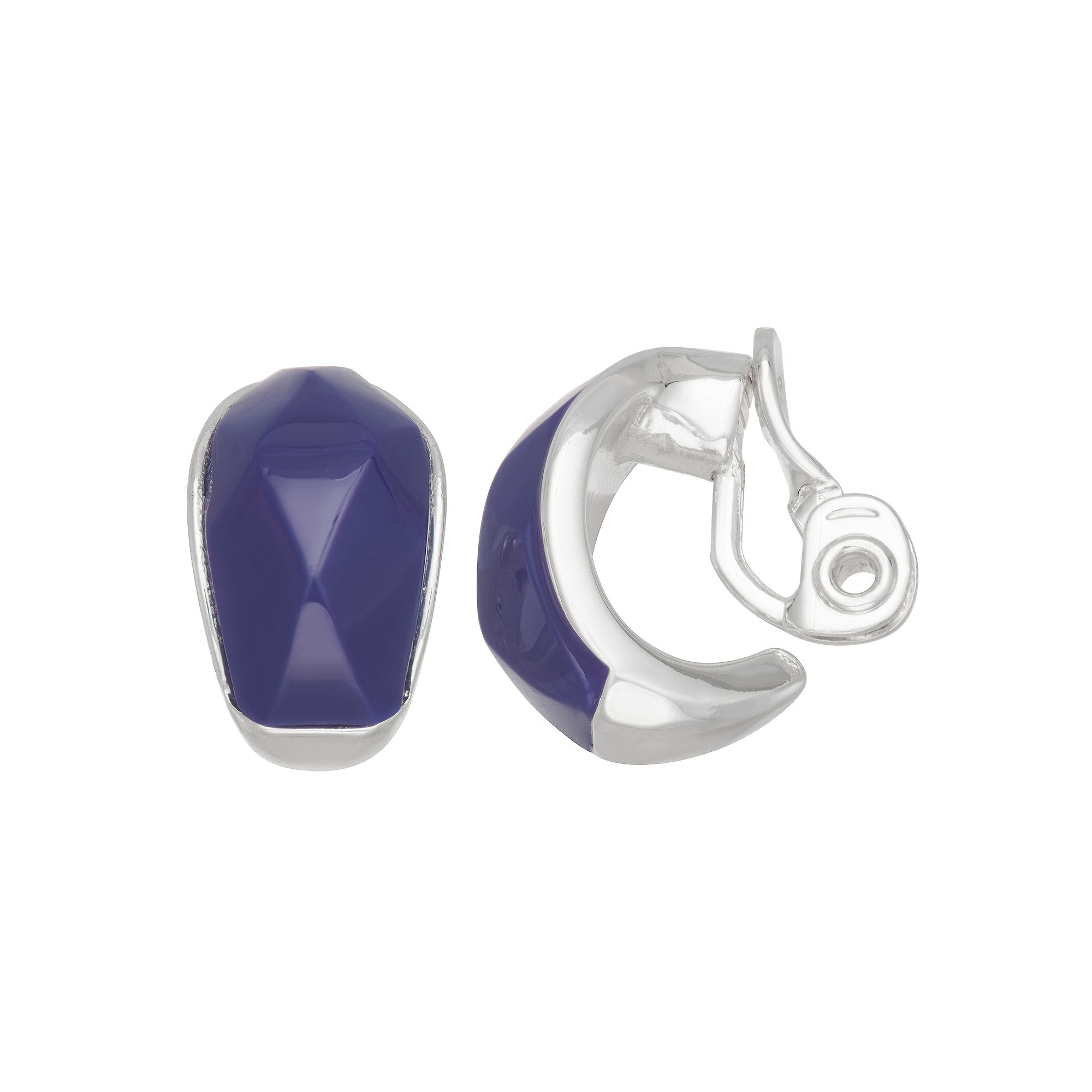 Napier Silver Tone Royal Stud Clip-On Earrings, Womens, Blue