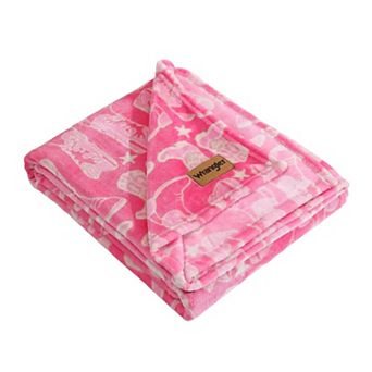 Wrangler Knockin Boots Pink Throw Blanket